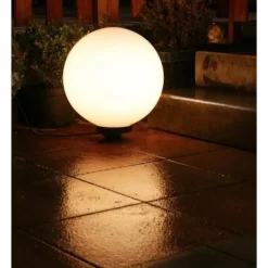 hofstein Boule lumineuse de jardin 40 cm Blanc, 1 lumière