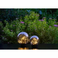 Suspension Verre Fumé-Luminaires Eglo boule lumineuse Eglo Z_SOLAR LED Noir, 20 lumières