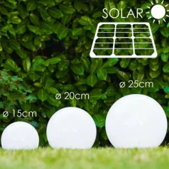hofstein boule lumineuse Solar LED Acier inoxydable, 2 lumières