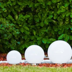 hofstein boule lumineuse Solar LED Acier inoxydable, 2 lumières