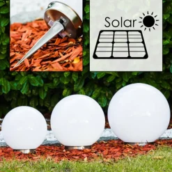 Lampes À Boules-hofstein boule lumineuse Solar LED Acier inoxydable, 2 lumières