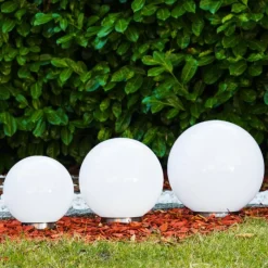 Lampes À Boules-hofstein boule lumineuse Solar LED Acier inoxydable, 2 lumières