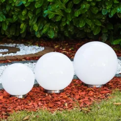 Lampes À Boules-hofstein boule lumineuse Solar LED Acier inoxydable, 2 lumières