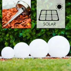 Lampes À Boules-hofstein boule lumineuse Solar LED Acier inoxydable, 2 lumières