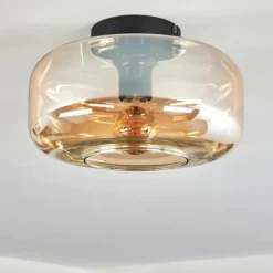 hofstein Boza Plafonnier Ambre, 1 lumière