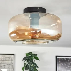 hofstein Boza Plafonnier Ambre, 1 lumière
