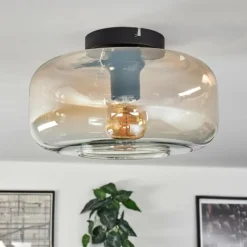 hofstein Boza Plafonnier Ambre, Clair, 1 lumière
