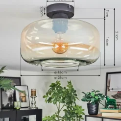 hofstein Boza Plafonnier Ambre, Clair, 1 lumière