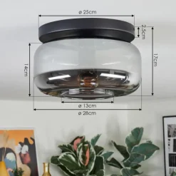 hofstein Boza Plafonnier, Boule lumineuse Fumé, 1 lumière