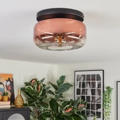 hofstein Boza Plafonnier, Boule lumineuse Clair, Cuivré, 1 lumière