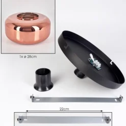 hofstein Boza Plafonnier, Boule lumineuse Cuivré, 1 lumière