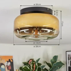 hofstein Boza Plafonnier, Boule lumineuse Or, Clair, 1 lumière