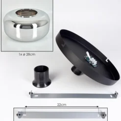 Suspension Verre Fumé-hofstein Boza Plafonnier, Boule lumineuse Chrome, Fumé, 1 lumière