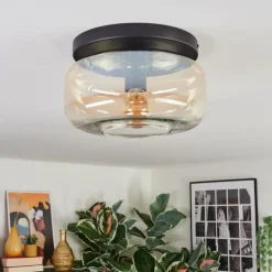 hofstein Boza Plafonnier, Boule lumineuse Ambre, Clair, 1 lumière