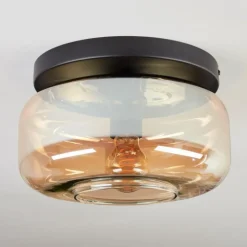 hofstein Boza Plafonnier, Boule lumineuse Ambre, 1 lumière