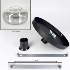 hofstein Boza Plafonnier, Boule lumineuse Clair, Fumé, 1 lumière