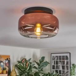 hofstein Boza Plafonnier, Boule lumineuse Clair, Cuivré, 1 lumière