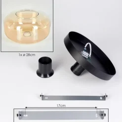 hofstein Boza Plafonnier, Boule lumineuse Ambre, Clair, 1 lumière