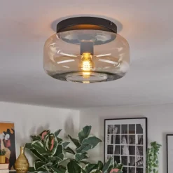 hofstein Boza Plafonnier, Boule lumineuse Ambre, Clair, 1 lumière