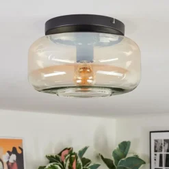 hofstein Boza Plafonnier, Boule lumineuse Ambre, Clair, 1 lumière