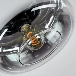 hofstein Boza Plafonnier, Boule lumineuse Chrome, Clair, Fumé, 1 lumière