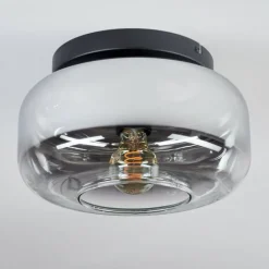 hofstein Boza Plafonnier, Boule lumineuse Chrome, Clair, Fumé, 1 lumière