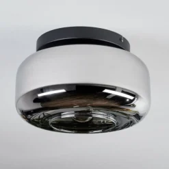 hofstein Boza Plafonnier, Boule lumineuse Chrome, Fumé, 1 lumière