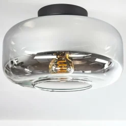 hofstein Boza Plafonnier Chrome, Clair, Fumé, 1 lumière