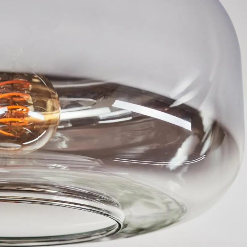 Suspension Verre Fumé-hofstein Boza Plafonnier Chrome, Clair, Fumé, 1 lumière