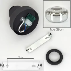 Suspension Verre Fumé-hofstein Boza Plafonnier Chrome, Clair, Fumé, 1 lumière
