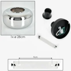 hofstein Boza Plafonnier Chrome, Fumé, 1 lumière