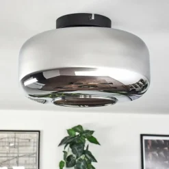 hofstein Boza Plafonnier Chrome, Fumé, 1 lumière