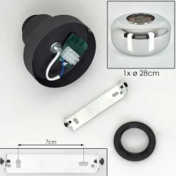 Suspension Verre Fumé-hofstein Boza Plafonnier Chrome, Fumé, 1 lumière