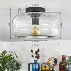 hofstein Boza Plafonnier Clair, 1 lumière