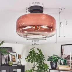 hofstein Boza Plafonnier Clair, Cuivré, 1 lumière