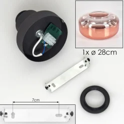 hofstein Boza Plafonnier Clair, Cuivré, 1 lumière