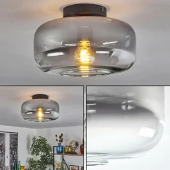 hofstein Boza Plafonnier Clair, Fumé, 1 lumière