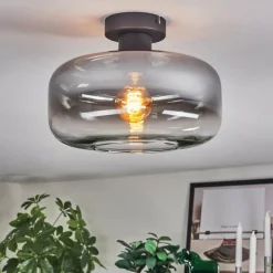 hofstein Boza Plafonnier Clair, Fumé, 1 lumière