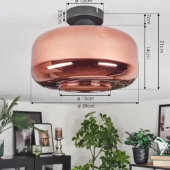 hofstein Boza Plafonnier Cuivré, 1 lumière