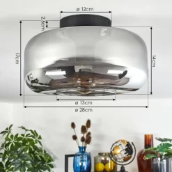 hofstein Boza Plafonnier Fumé, 1 lumière