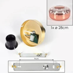 hofstein Boza Plafonnier Laiton, 1 lumière