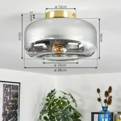 hofstein Boza Plafonnier Laiton, 1 lumière