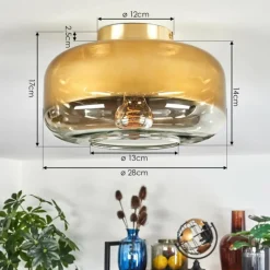 hofstein Boza Plafonnier Laiton, 1 lumière