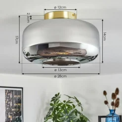 hofstein Boza Plafonnier Laiton, 1 lumière