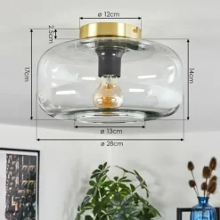 hofstein Boza Plafonnier Laiton, 1 lumière