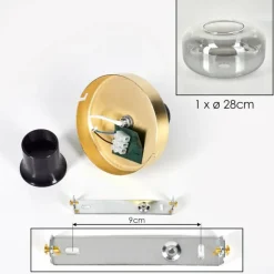 hofstein Boza Plafonnier Laiton, 1 lumière