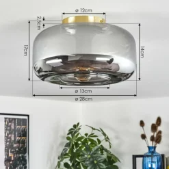 hofstein Boza Plafonnier Laiton, 1 lumière