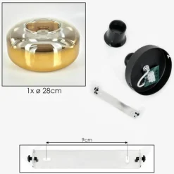 hofstein Boza Plafonnier Or, Clair, 1 lumière