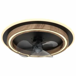 Luminaires Globo Lighting Bozan Ventilateur de plafond lumineux LED Écru, Noir, 1 lumière, Télécommandes