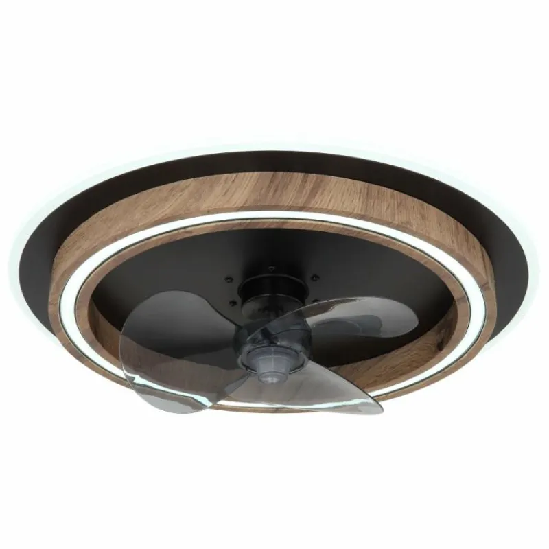 Luminaires Globo Lighting Bozan Ventilateur de plafond lumineux LED Écru, Noir, 1 lumière, Télécommandes